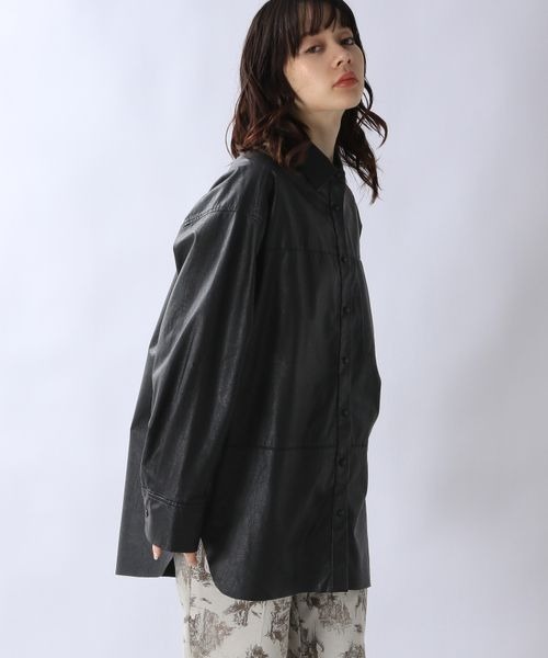 「JEANASIS」 長袖シャツ FREE ブラウン レディース_画像8