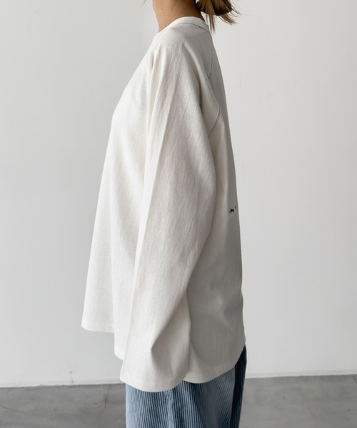 CANAL JEAN キャナルジーン ラグランロングtシャツ 白 茶 canaljean elmar バイカラーラグランロングtシャツ - メルカリ