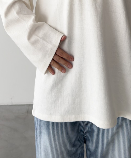 CANAL JEAN キャナルジーン ラグランロングtシャツ 白 茶 canaljean elmar バイカラーラグランロングtシャツ - メルカリ