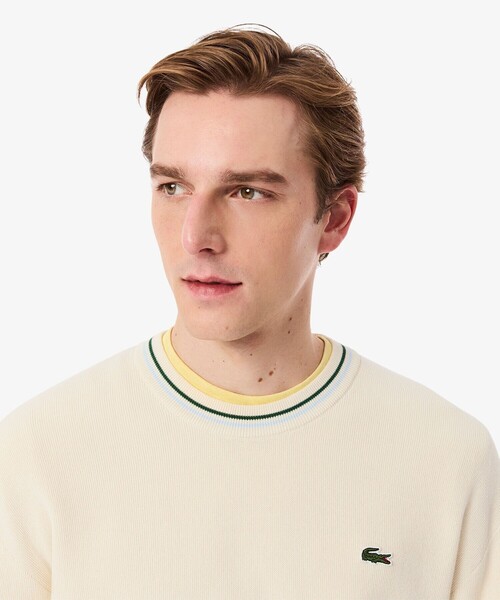 「LACOSTE」 長袖ニット 2 ライトブルー メンズの画像