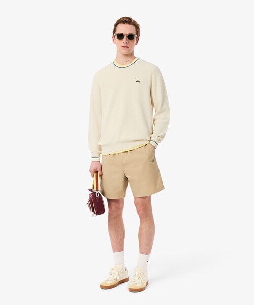「LACOSTE」 長袖ニット 2 ライトブルー メンズの画像