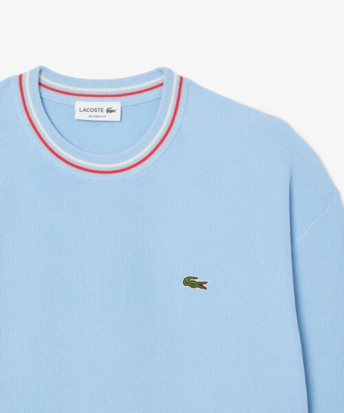 「LACOSTE」 長袖ニット 2 ライトブルー メンズの画像