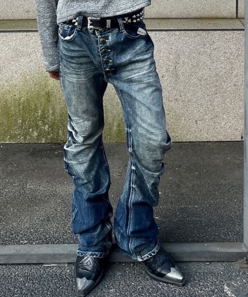 「FreeZone」 デニムパンツ M ブラック メンズ_画像2