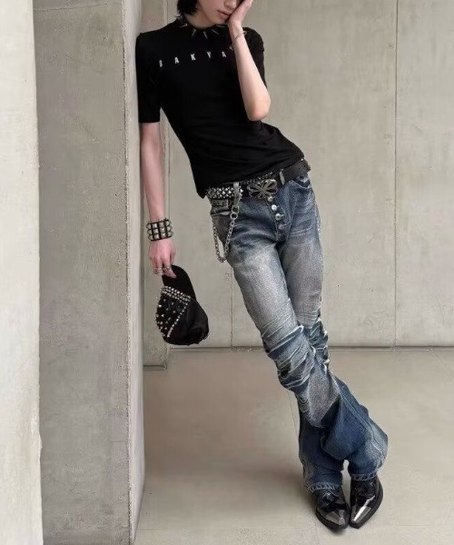 「FreeZone」 デニムパンツ M ブラック メンズ_画像9