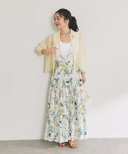 ブラウス シャツ ストライプシアークロップドシャツ レディースの画像