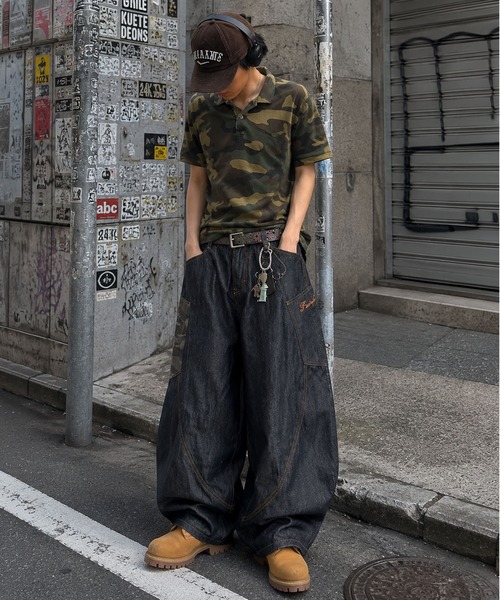 SPINNS（スピンズ） ワイドパンツ ジーンズ デニムワイドバルーン