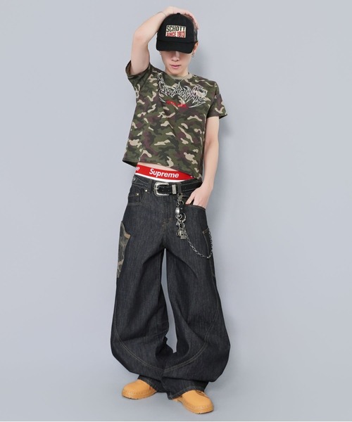 SPINNS（スピンズ） ワイドパンツ ジーンズ デニムワイドバルーン