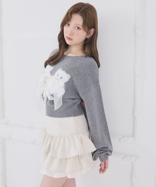 MAJESTIC LEGON（マジェスティックレゴン） スカート 異素材ティアード