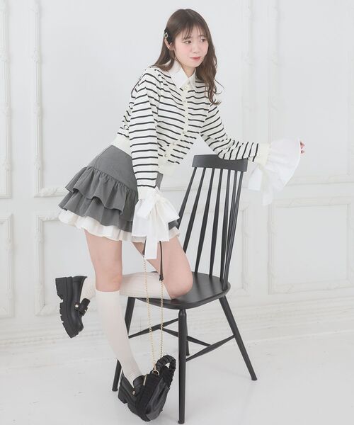 MAJESTIC LEGON（マジェスティックレゴン） スカート 異素材ティアード