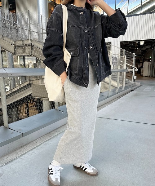 「andme」 「alma design」デニムジャケット L オフホワイト レディース_画像5