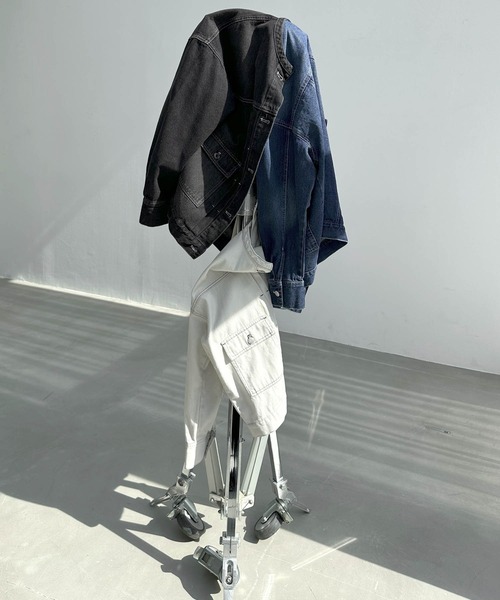 「andme」 「alma design」デニムジャケット L オフホワイト レディース_画像9