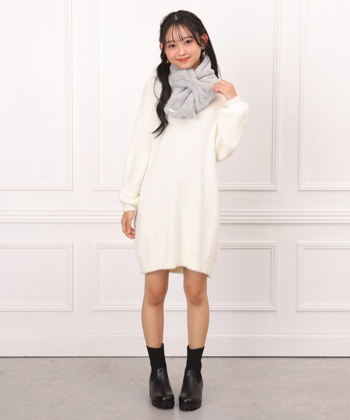 「PINKHUNT」 「KIDS」ニットワンピース 130cm オフホワイト キッズ_画像3