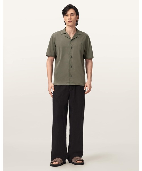 STONE  25SS オーバーシャツ　オールドエフェクト　L ALLSAINTS（オールセインツ） シャツ HUDSON RELAXED FIT RAMSKULL
