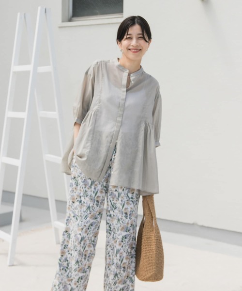 「URBAN RESEARCH DOORS」 7分袖ブラウス MEDIUM ブルー レディース_画像5