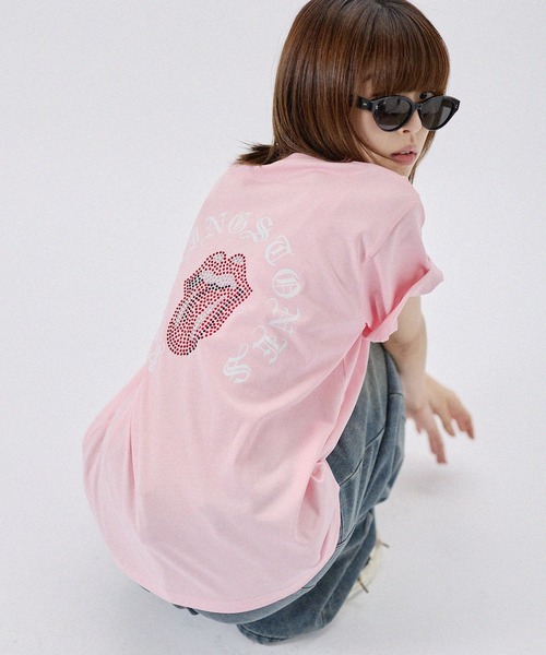 tシャツ MSG別注 THE ROLLING STONES ホースシューロゴラインストーン tシャツ MSG別注 THE ROLLING STONES ホースシューロゴラインストーン