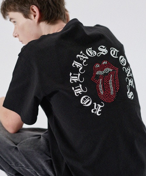 tシャツ MSG別注 THE ROLLING STONES ホースシューロゴラインストーン