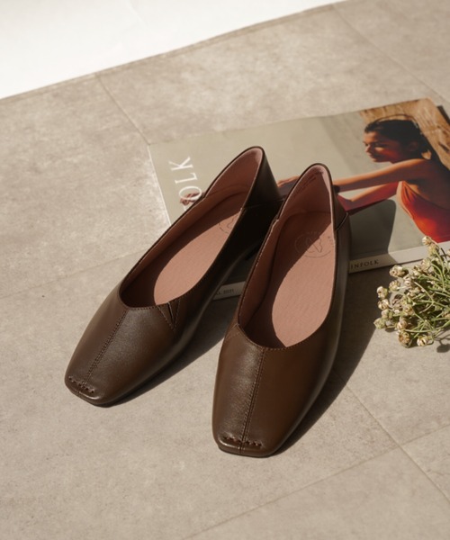 「Piedi Nudi」 フラットパンプス 24.0cm ダークブラウン レディース_画像7