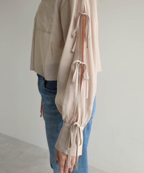 「Freesia by andme」 長袖シャツ M ライトピンク レディース_画像5