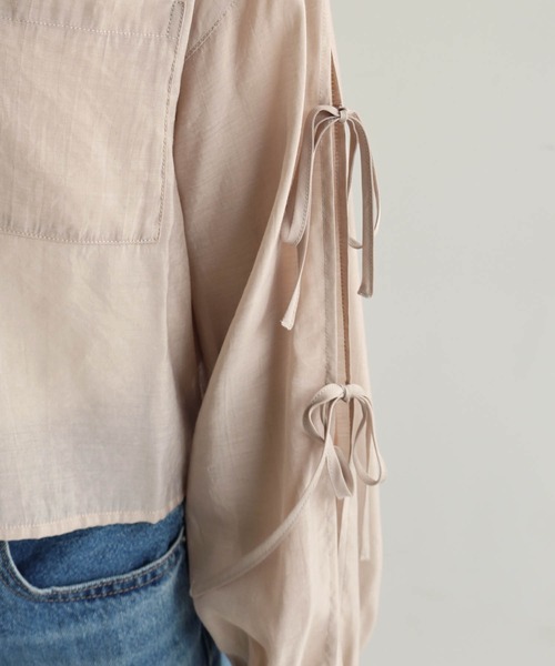「Freesia by andme」 長袖シャツ M ライトピンク レディース_画像6