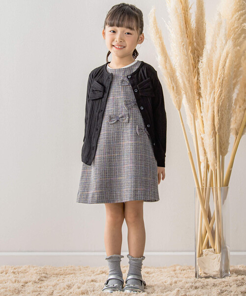 「BeBe Petits Pois Vert」 「KIDS」ノースリーブワンピース 140cm ブラック系その他 キッズ_画像2
