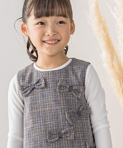 「BeBe Petits Pois Vert」 「KIDS」ノースリーブワンピース 140cm ブラック系その他 キッズ_画像4
