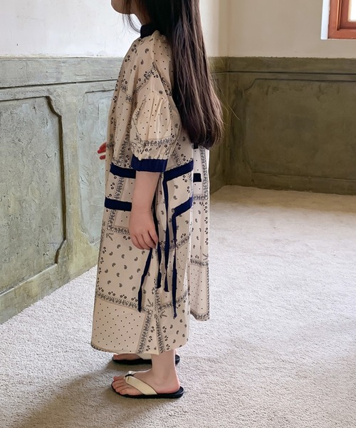「aimoha」 「KIDS」半袖ワンピース 140 ベージュ キッズ_画像5