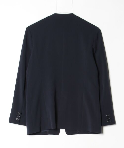 「BEAMS LIGHTS」 ノーカラージャケット 38 ネイビー レディース_画像2