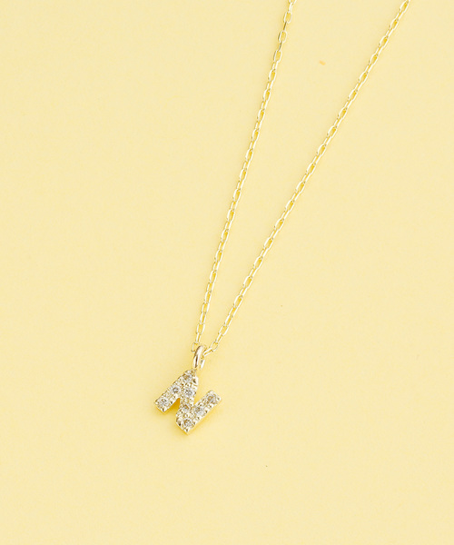ネックレス K10 ダイヤモンド イニシャルモチーフ ネックレス レディースの画像