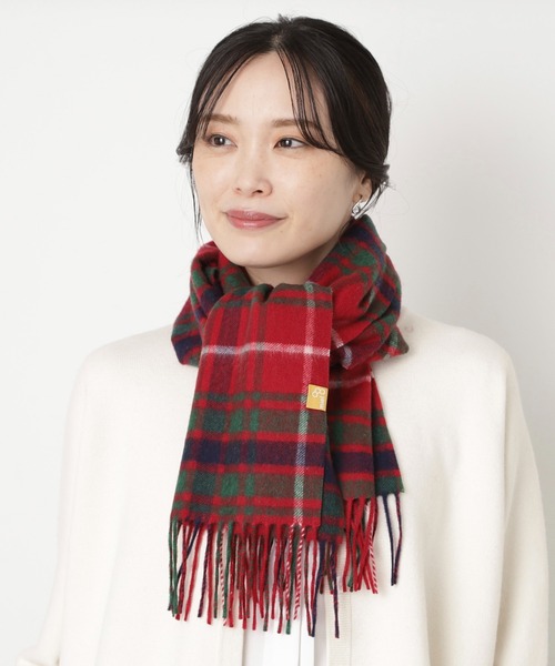 ヴィヴィアンウエストウッド　カシミヤ100% マフラー　ムーンバット　チェック MOONBAT（ムーンバット） マフラー ストール 「WEB限定価格」カシミヤ