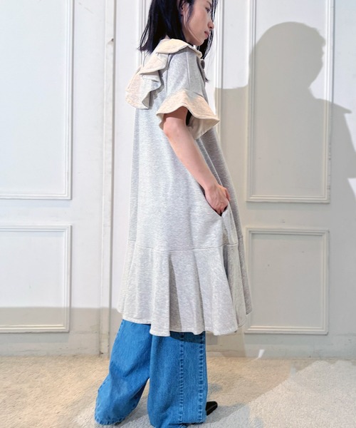 AVIE（アビィ） ワンピース ラッフルフリルスウェットドレス