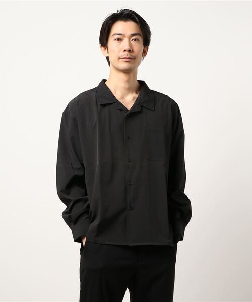 STYLEBLOCK シャツ グラフィックバックプリント開襟長袖シャツ