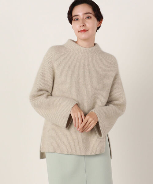 NOLLEY'S（ノーリーズ） ニット ラメ×FOX混片畦プルオーバーニット