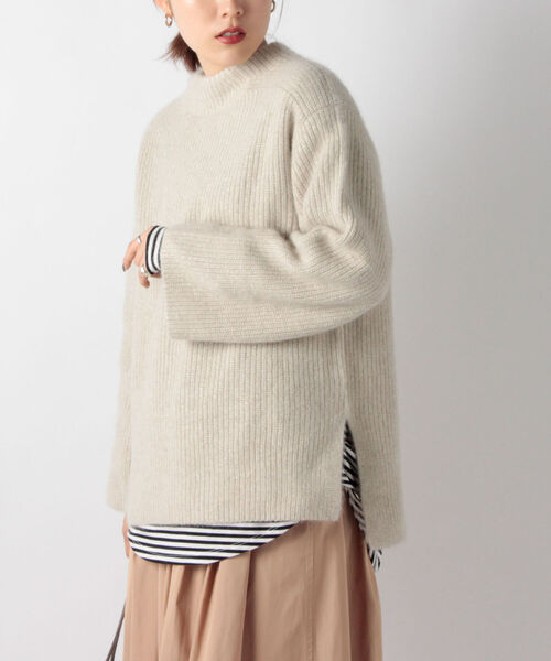 NOLLEY'S（ノーリーズ） ニット ラメ×FOX混片畦プルオーバーニット