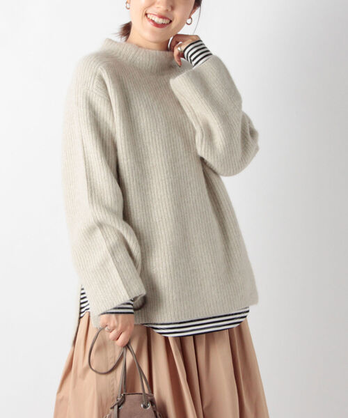 NOLLEY'S（ノーリーズ） ニット ラメ×FOX混片畦プルオーバーニット