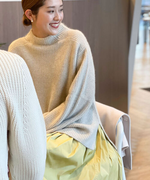 NOLLEY'S（ノーリーズ） ニット ラメ×FOX混片畦プルオーバーニット