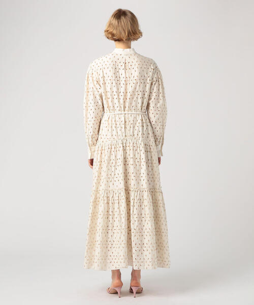 ワンピース forte_forte コットンカットワークレース ティアードワンピース forte_forte コットンカットワークレース