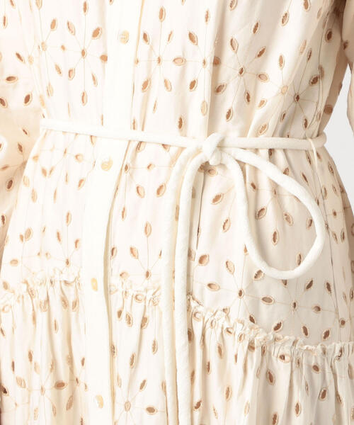 ワンピース forte_forte コットンカットワークレース ティアードワンピース forte_forte コットンカットワークレース