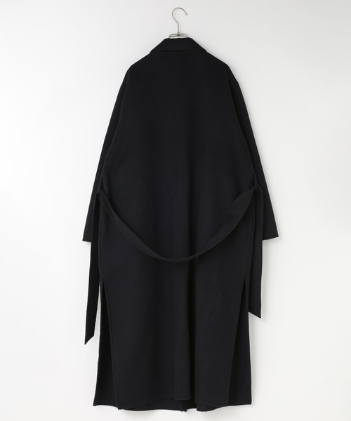 yuw WOOL RIVER BIG COAT チェスターコート　ロング　ベルト コート チェスターコート ウールリバーBIGコート 169309