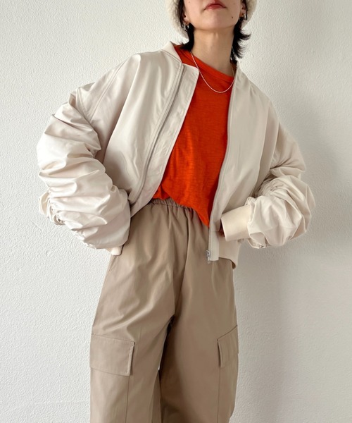 wee9s（ウィークス） ジャケット MA-1 box silhouette shirring MA-1