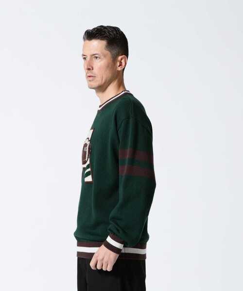 AVIREX ニット セーター 「WEB＆DEPOT限定」COLLEGE LINE KNIT