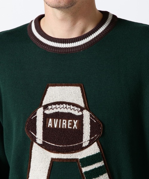 ニット セーター 「WEB＆限定」COLLEGE LINE KNIT / カレッジ ライン ニット / AVIREX / アヴィレックス レ AVIREX ニット セーター 「WEB＆DEPOT限定」COLLEGE LINE KNIT