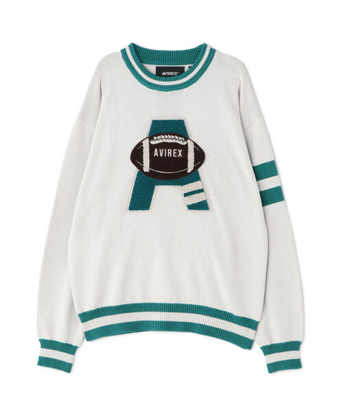 ニット セーター 「WEB＆限定」COLLEGE LINE KNIT / カレッジ ライン ニット / AVIREX / アヴィレックス レ