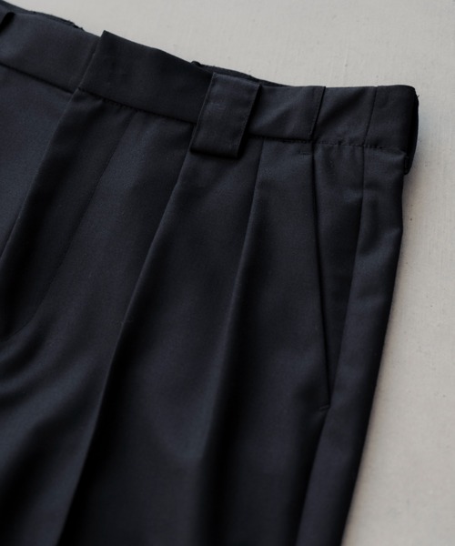 センタープレス2タックワイドパンツ Center press two tuck wide straight slacks / センタープレス