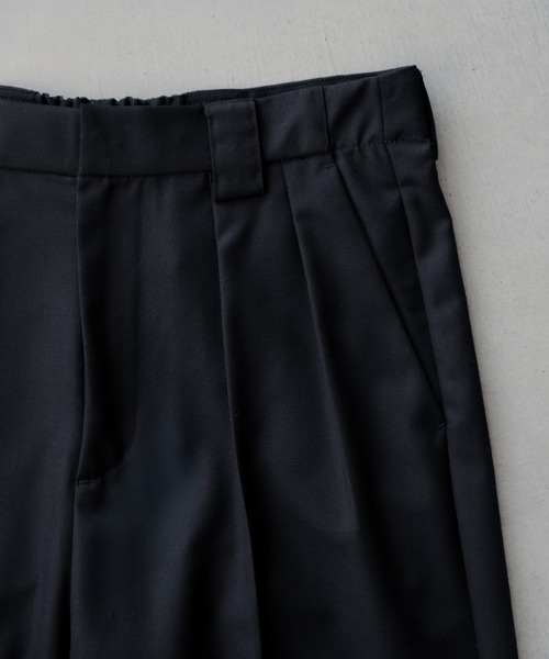 SINSS スラックス Center press two tuck wide straight slacks