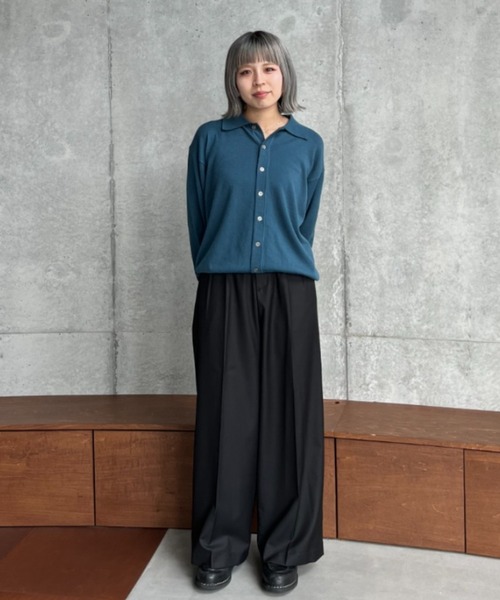 SINSSスラックス SINSS スラックス Center press two tuck wide straight slacks