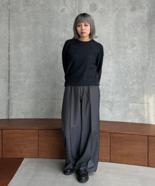 【即完売品】 SINSS センタープレス２タックワイドストレートスラックス Center press two tuck wide straight slacks / センタープレス