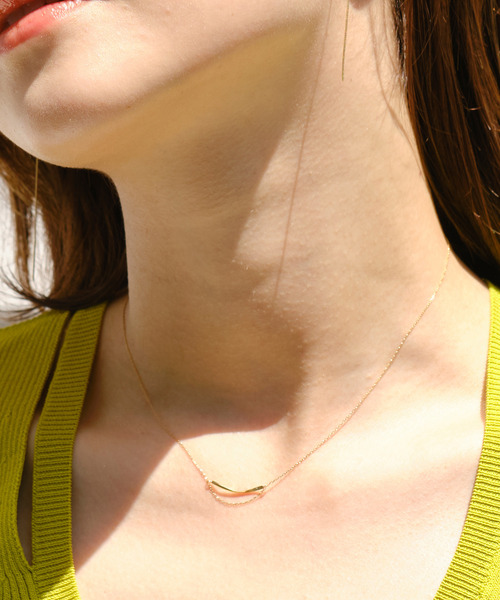 JUPITER ネックレス 「K18」ゴールドラインバーネックレス/金属