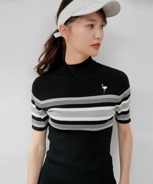 JUN&ROPE'（ジュンアンドロペ） ニット セーター マルチボーダー柄5分