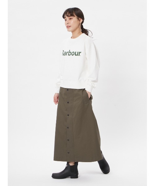 トレーナー スウェット JAPAN LIMITED” Barbour クロップド ロゴ クルーネック スウェット（レディース） レディース JAPAN LIMITED' Barbour ロゴ クロップド スウェット フード