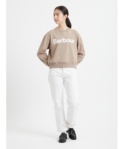 Barbour クルーネックスウェット Barbour ロゴ クルーネック スウェット 